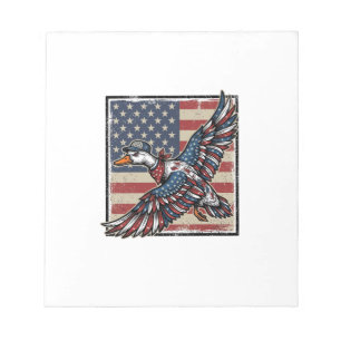 Patriottische vliegende eend vintage graveer shirt notitieblok
