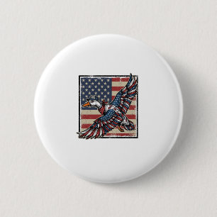 Patriottische vliegende eend vintage graveer shirt ronde button 5,7 cm