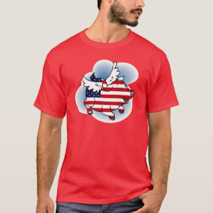 Patriottische vliegende varken - 4 juli - 4 juli t-shirt