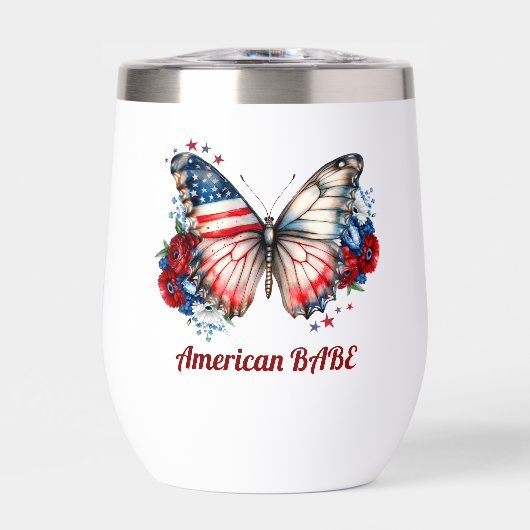 Patriottische Vlinder Amerikaanse Babe Naam (Voorkant)