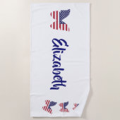 Patriottische vlinder Amerikaanse vlag Amerikaanse Strandlaken (Voorkant)