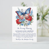 Patriottische Vlinder Bloemen Modern Uitvaartmonum Bedankkaart (Staand voorkant)