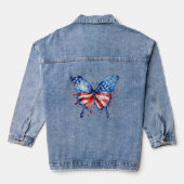 Patriottische vlinder denim jas denim jacket (Achterkant)