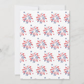 Patriottische vlinder en vuurwerk op 4 juli kaart (Achterkant)