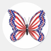 Patriottische vlinder ronde sticker (Voorkant)