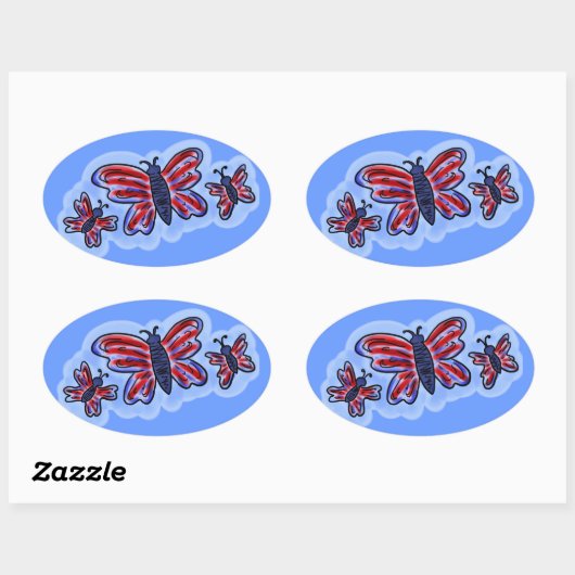 Patriottische vlinder sticker (Vel)