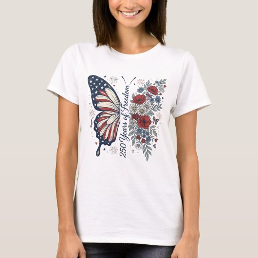 Patriottische Vlinder T-shirt (Voorkant)