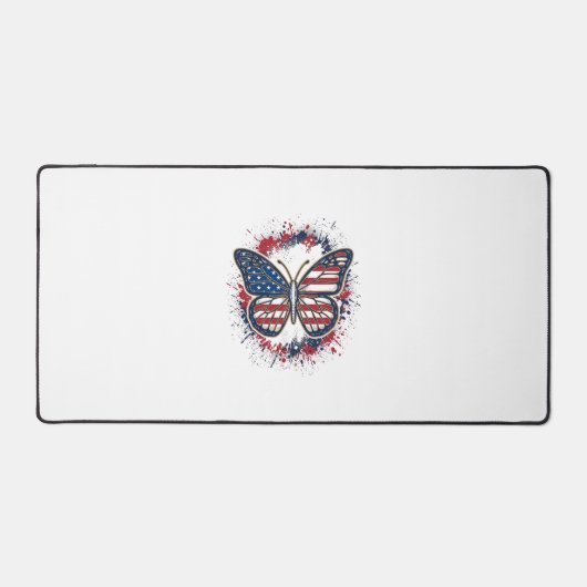 Patriottische Vlinder Vintage Gravure Vector Ontwe Bureaumat (Voorkant)