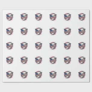 Patriottische Vlinder Vintage Gravure Vector Ontwe Cadeaupapier