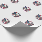 Patriottische Vlinder Vintage Gravure Vector Ontwe Cadeaupapier (Hoek)