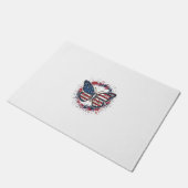 Patriottische Vlinder Vintage Gravure Vector Ontwe Deurmat (Schuin)
