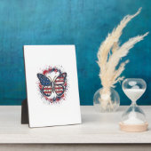 Patriottische Vlinder Vintage Gravure Vector Ontwe Fotoplaat (Zijkant)