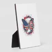 Patriottische Vlinder Vintage Gravure Vector Ontwe Fotoplaat (Zijkant)
