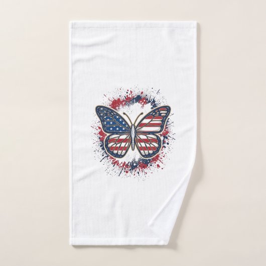 Patriottische Vlinder Vintage Gravure Vector Ontwe Handdoek (Handdoek)
