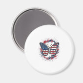 Patriottische Vlinder Vintage Gravure Vector Ontwe Magneet (Voorkant / Achterkant)
