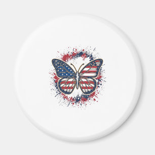 Patriottische Vlinder Vintage Gravure Vector Ontwe Magneet
