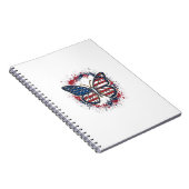 Patriottische Vlinder Vintage Gravure Vector Ontwe Notitieboek (Rechterzijde)