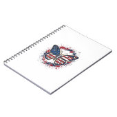 Patriottische Vlinder Vintage Gravure Vector Ontwe Notitieboek (Linkerzijde)