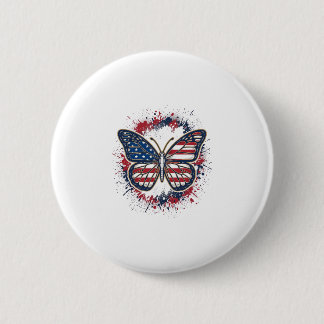Patriottische Vlinder Vintage Gravure Vector Ontwe Ronde Button 5,7 Cm