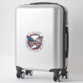 Patriottische Vlinder Vintage Gravure Vector Ontwe Sticker (Koffer)