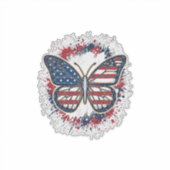 Patriottische Vlinder Vintage Gravure Vector Ontwe Sticker (Voorkant)