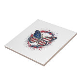 Patriottische Vlinder Vintage Gravure Vector Ontwe Tegeltje (Zijkant)