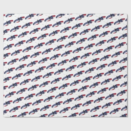 patriottische vlinder wit cadeaupapier (Vlak)