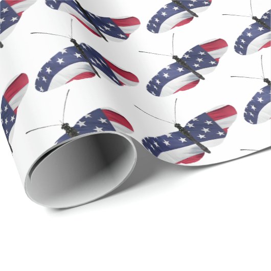 patriottische vlinder wit cadeaupapier (Rol Hoek)