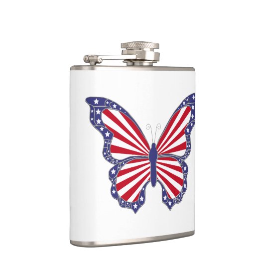 Patriottische vlinderfles heupfles (Rechts)