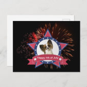 Patriottische Vlinderhond 4 juli ansichtkaart Briefkaart (Voorkant / Achterkant)