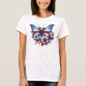 Patriottische Vlinders, rood, wit en blauw T-shirt (Voorkant)