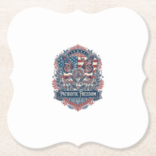 Patriottische Vlindertuin Vector Grafische T-shirt Kartonnen Onderzetters