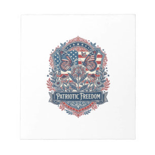 Patriottische Vlindertuin Vector Grafische T-shirt Notitieblok