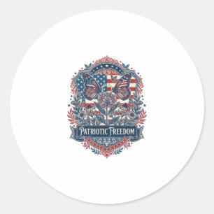 Patriottische Vlindertuin Vector Grafische T-shirt Ronde Sticker