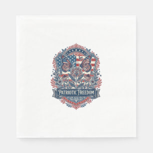 Patriottische Vlindertuin Vector Grafische T-shirt Servet
