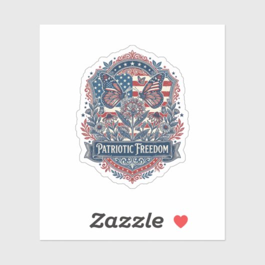 Patriottische Vlindertuin Vector Grafische T-shirt Sticker (Vel)