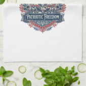 Patriottische Vlindertuin Vector Grafische T-shirt Theedoek (Gevouwen)