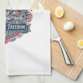 Patriottische Vlindertuin Vector Grafische T-shirt Theedoek (Quarter Fold)