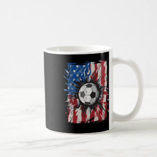 Patriottische Voetbal 4 juli Mannen VS Amerikaanse Koffiemok