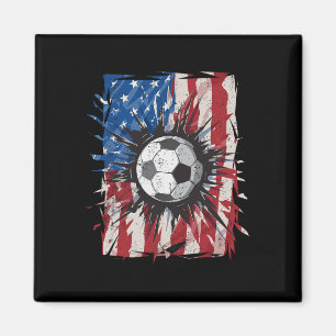 Patriottische Voetbal 4 juli Mannen VS Amerikaanse Magneet