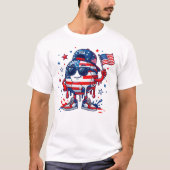 Patriottische Voetbal July Fourth Drip T-shirt (Voorkant)