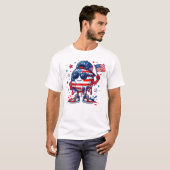 Patriottische Voetbal July Fourth Drip T-shirt (Voorkant volledig)