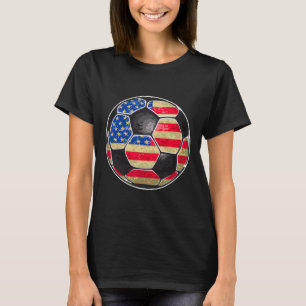 Patriottische Voetbal Ll Usa Vlag T-shirt