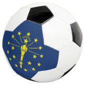 Patriottische voetbal met vlag van Indiana, VS (Drie kwart)