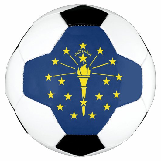 Patriottische voetbal met vlag van Indiana, VS (Voorkant)