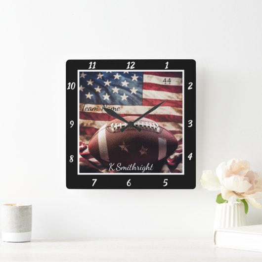 Patriottische voetbalvlag vierkante klok (Huis)