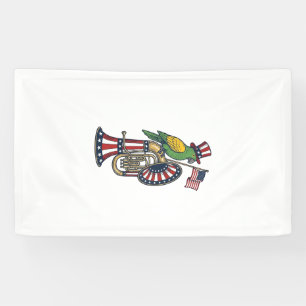 Patriottische Vogel Vintage Gravure Muziek Shirt O Spandoek
