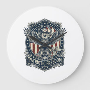 Patriottische Vogelkijker Vector Grafische T-shirt Grote Klok