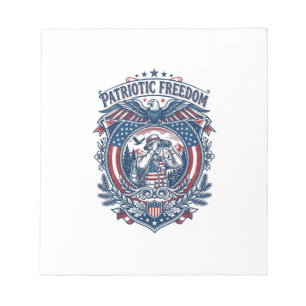 Patriottische Vogelkijker Vector Grafische T-shirt Notitieblok