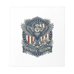 Patriottische Vogelkijker Vector Grafische T-shirt Notitieblok